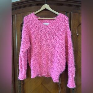 North End Super Cozy Pink V-Neck Sweater Size Small